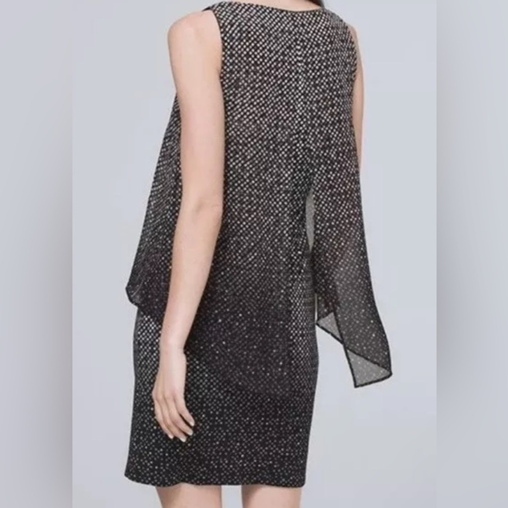 White House Black Market Chiffon Cape Dress Size Medium - Picture 3 of 14
